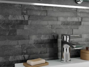 SPLIT FACE BLACK STONE EFFECT LINEAR 10X36